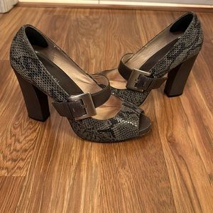 Grey 6.5 Michael Kors peep toe Mary Jane shoes